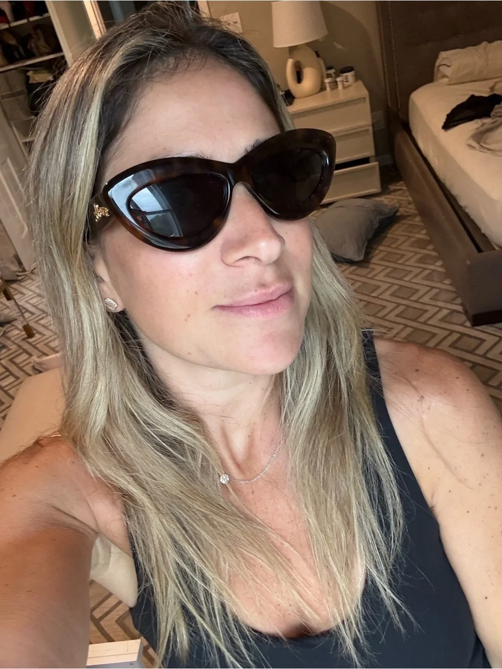 Loewe Tortoiseshell Cat-Eye Sunglasses with Gold Logo